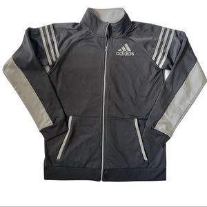 Adidas youth lightweight zip up grey jacket, large